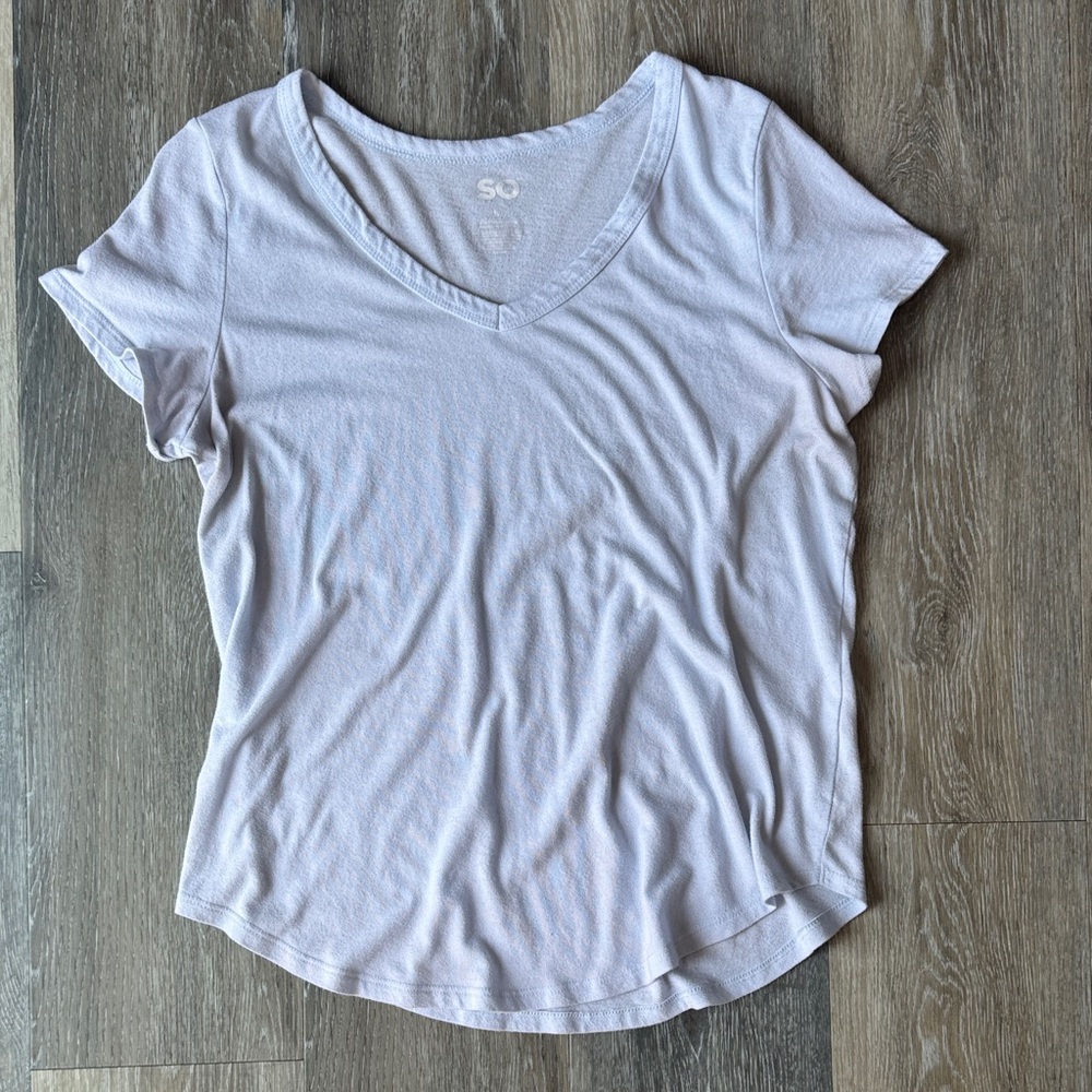 SO Light Blue V-Neck Short Sleeve Tee